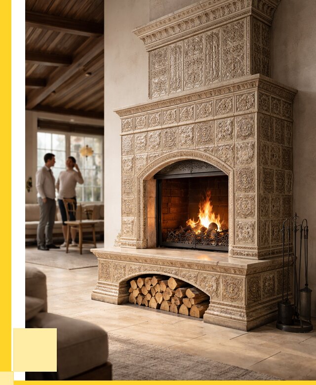 Купить изразцовый камин в Чебоксарах от 257100 р. | ЭриданЧбк