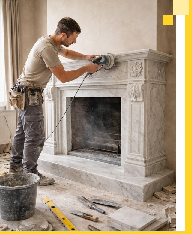 Изготовление и установка мраморных каминов в Чебоксарах под ключ