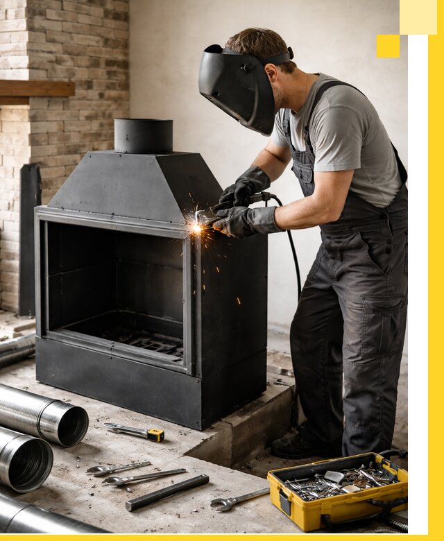 Продажа и установка металлических каминов в Чебоксарах под ключ