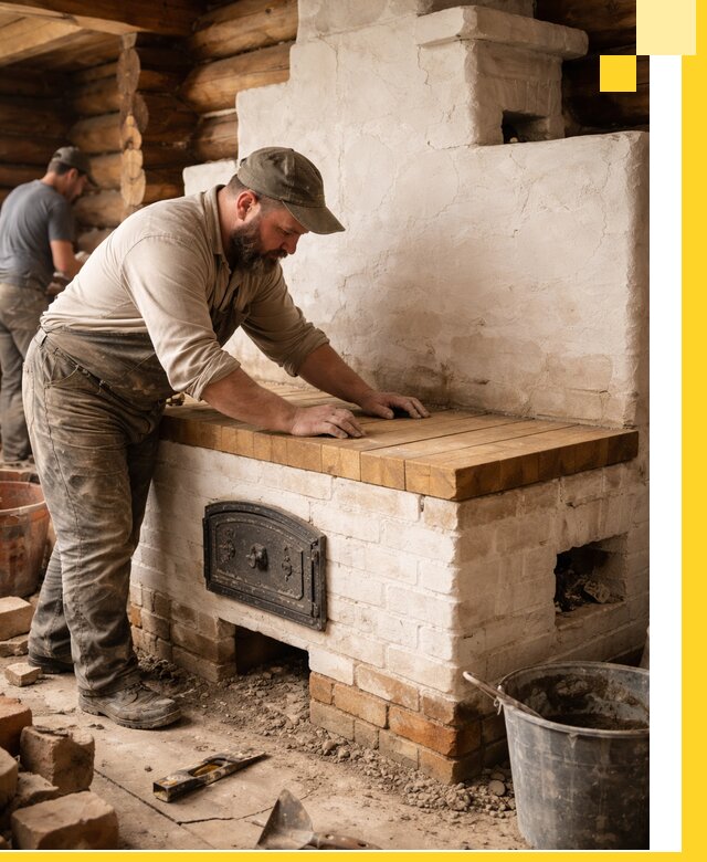 Проектирование и установка русской печи с лежанкой в Чебоксарах