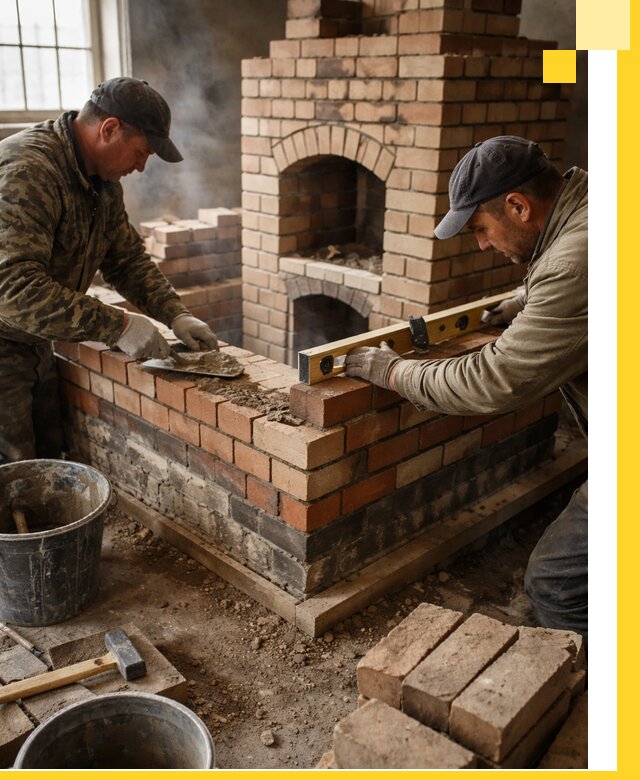 Изготовление и монтаж печей и каминов из кирпича в Чебоксарах