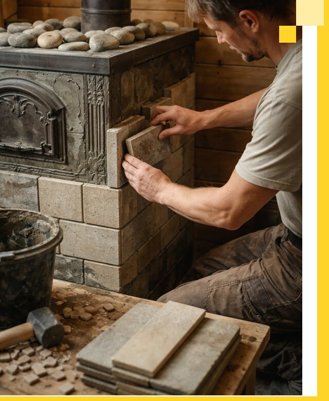 Облицовка банных печей в Чебоксарах профессиональная отделка