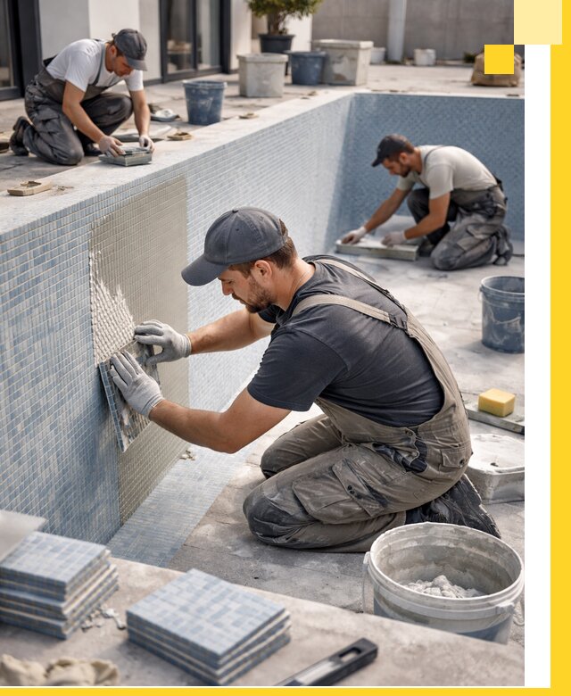 Облицовка бассейнов в Чебоксарах плитка мозаика гидроизоляция