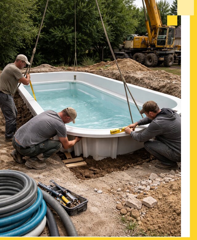 Установка и монтаж композитных бассейнов под ключ в Чебоксарах