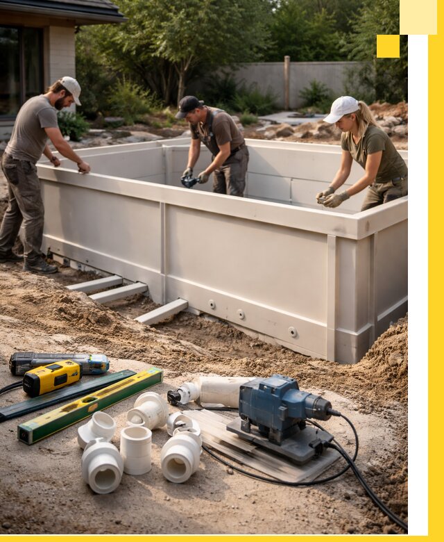 Установка полипропиленовых бассейнов под ключ в Чебоксарах