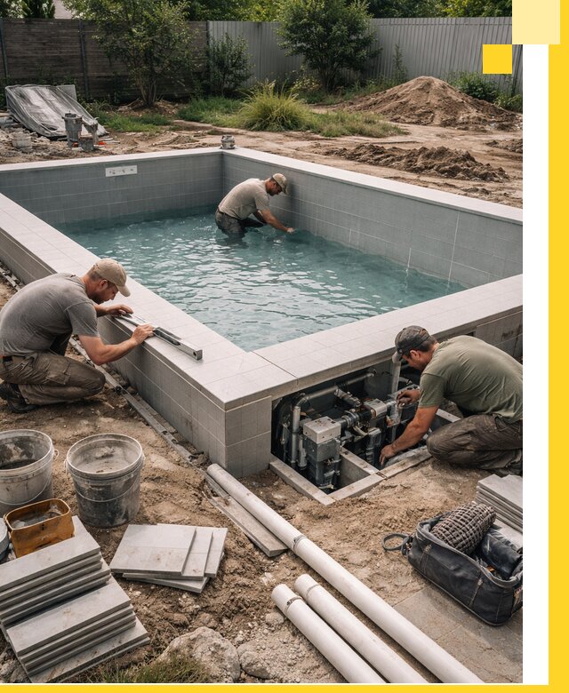 Строительство и монтаж бассейнов для дачи под ключ в Чебоксарах