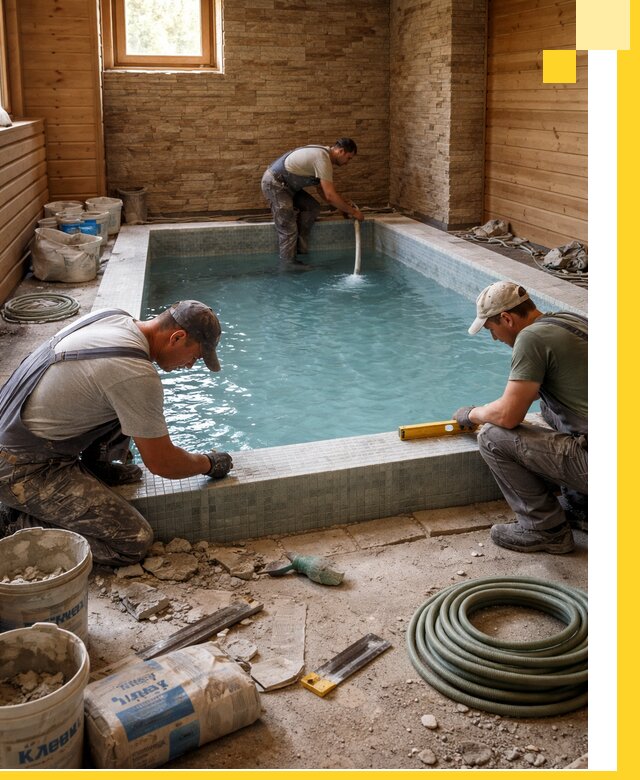 Проектирование и строительство бассейнов для бани в Чебоксарах