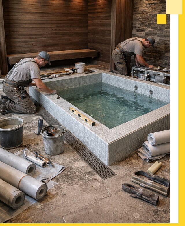 Установка и строительство бассейнов для сауны в Чебоксарах