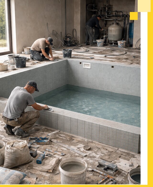 Строительство и монтаж бассейнов в помещении в Чебоксарах