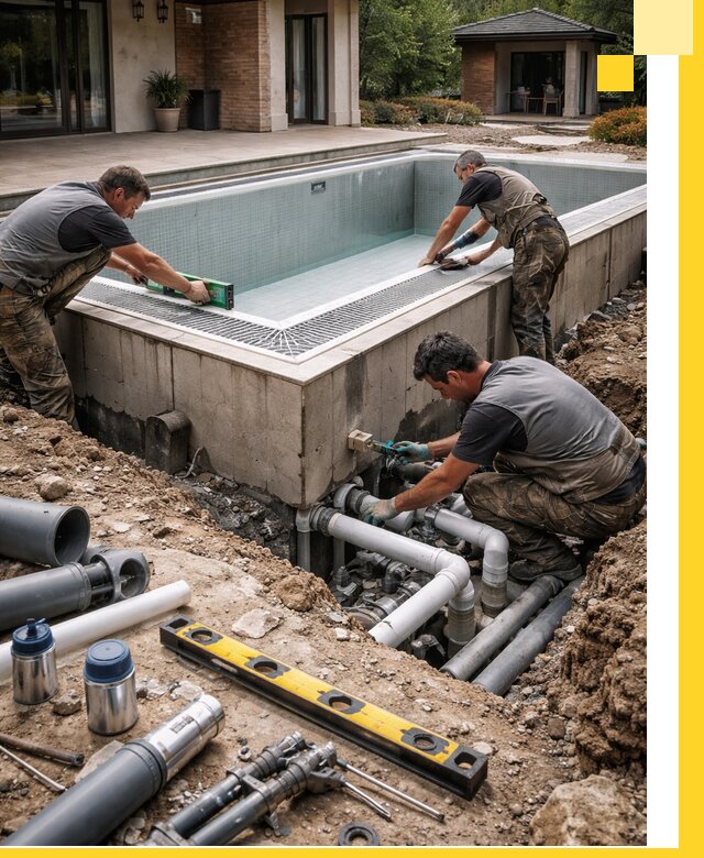 Строительство переливных бассейнов в Чебоксарах под ключ