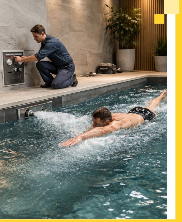 Проектирование и монтаж бассейнов с противотоком в Чебоксарах