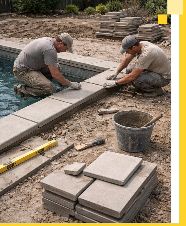 Установка и изготовление копингового камня для бассейнов в Чебоксарах