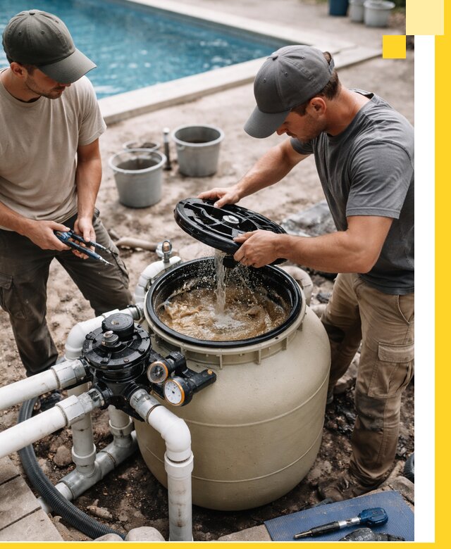 Установка и обслуживание песочных фильтров для бассейнов в Чебоксарах