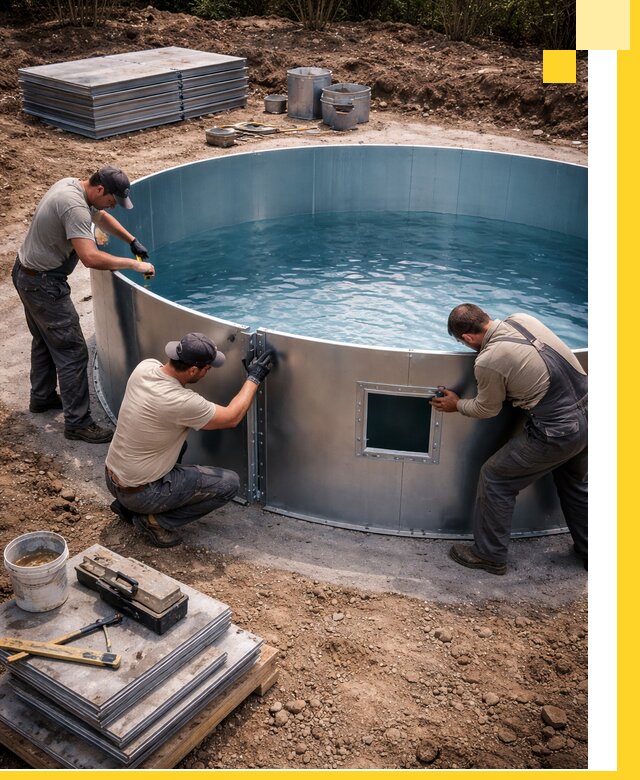 Круглые бассейны под ключ в Чебоксарах проектирование и монтаж