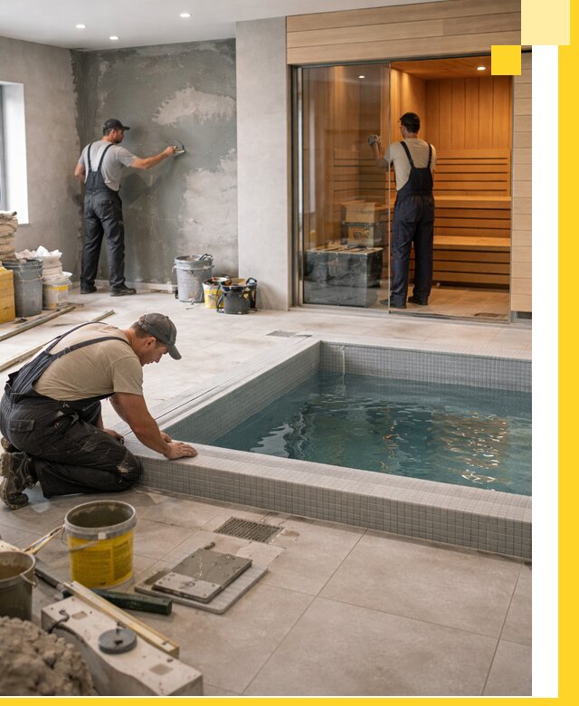 Проектирование и строительство сауны с бассейном в Чебоксарах