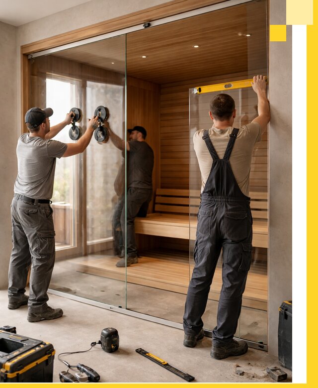 Производство и монтаж стеклянных саун под ключ в Чебоксарах