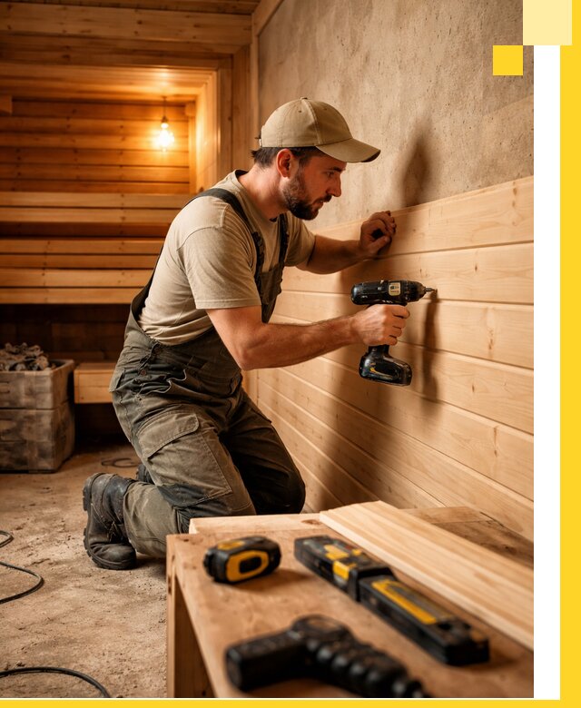 Профессиональная внутренняя отделка бани в Чебоксарах под ключ