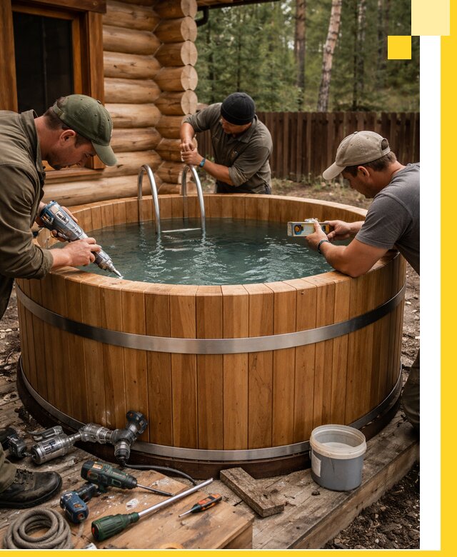 Строительство бань с купелью под ключ и отделкой в Чебоксарах