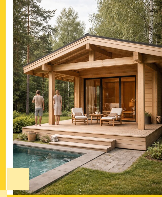 Бани с террасой под ключ в Чебоксарах от 617040 р. | ЭриданЧбк