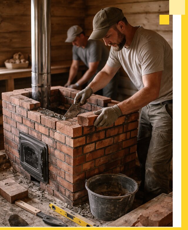 Кирпичные печи для бани под ключ в Чебоксарах, проект и монтаж