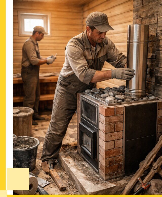 Монтаж печи в бане под ключ в Чебоксарах от 20568 р. | ЭриданЧбк