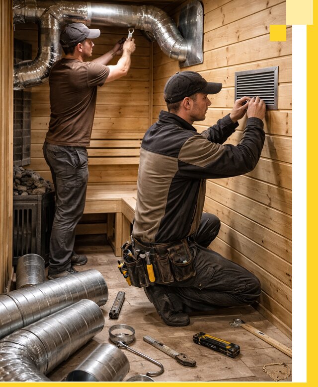 Проектирование и монтаж вентиляции бани в Чебоксарах под ключ