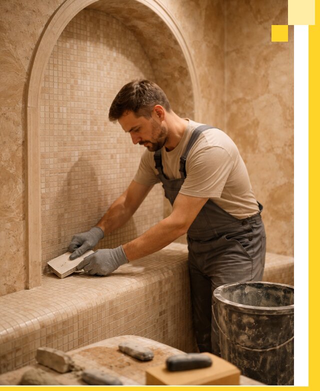 Профессиональная отделка хамамов с мозаикой под ключ в Чебоксарах